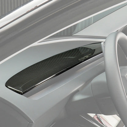 Real Dry Carbon Fiber Dashboard Replacement for 2025+ Tesla Model Y Juniper – OEM-Style Full Dash Trim Replacement with Clip-On Installation, Lightweight Interior Upgrade for Tesla Model Y 2025 2026