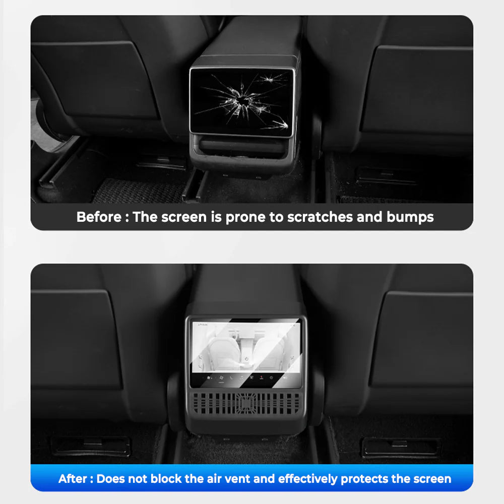Rear Seat Screen & Air Vent Protective Cover for Tesla Model 3 Highland (2024+) & Tesla Model Y Juniper (2025+) – Full Protection Anti-Scratch Impact Guard Interior Accessory