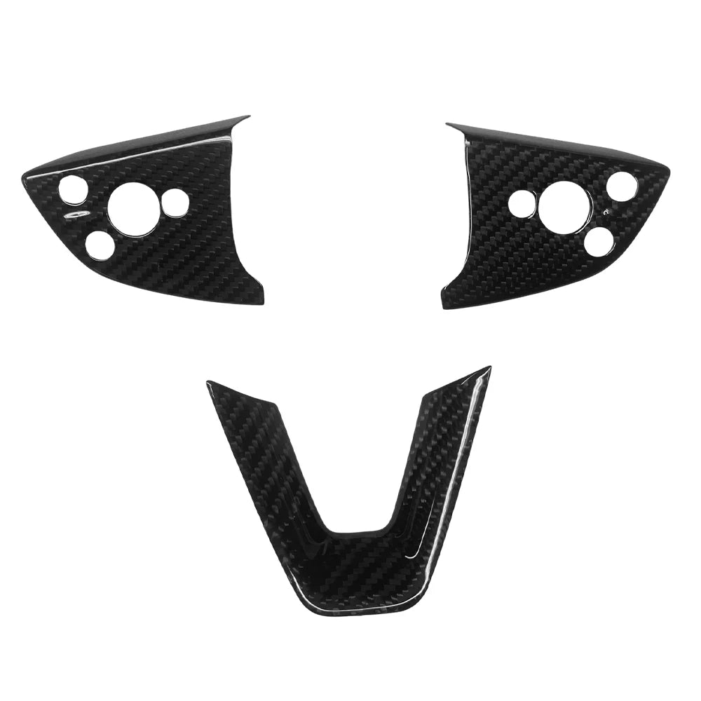 Carbon Fiber Steering Wheel Trim Cover Kit for Tesla Model Y Juniper (2025+) | Premium OEM-Fit Interior Upgrade | Gloss & Matte Finish | Scratch-Resistant Luxury Styling Accessories