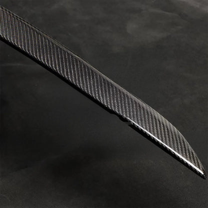 Real Carbon Fiber Tailgate Trunk Lid Trim Cover for Tesla Model X 2021–2026 | Glossy OEM-Style Rear Chrome Delete Exterior Styling Accent | Easy Install 3M Adhesive Overlay