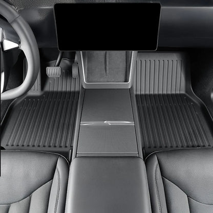 2025+ Tesla Model Y Juniper Right-Hand Drive TPE All-Weather Floor Mats with Detachable Carpet Liners – Custom OEM Fit Interior Protection for Tesla Model Y RHD Standard, Long Range & Performance