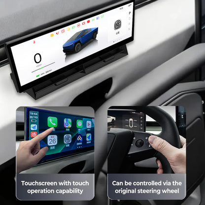 10.88" Smart Instrument Cluster Display for Tesla Cybertruck 2024+ – Ultra-Wide HD Dashboard Screen with Wireless Apple CarPlay & Android Auto, Real-Time Driving Data, Plug-and-Play Upgrade