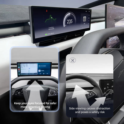 10.88" Smart Instrument Cluster Display for Tesla Cybertruck 2024+ – Ultra-Wide HD Dashboard Screen with Wireless Apple CarPlay & Android Auto, Real-Time Driving Data, Plug-and-Play Upgrade