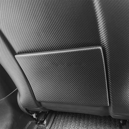 Real Carbon Fiber Seat Back Covers for 2024+ Tesla Model 3 Highland & 2025.03+ Tesla Model Y Juniper Premium – Genuine Dry Carbon Fiber Rear Seat Protector Trim with Pocket Covers
