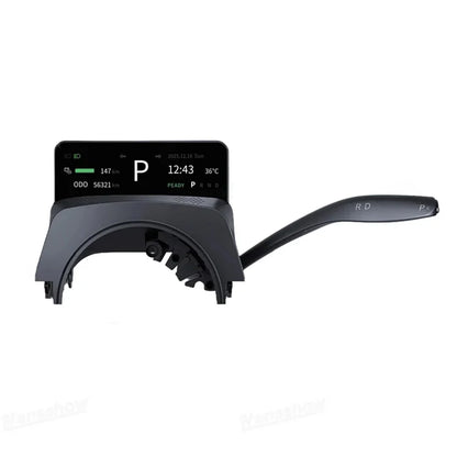 Smart Gear Shift Stalk & 3.71" LCD Driver Display Upgrade Kit for Tesla Model Y Juniper 2026+ & Tesla Model 3 Highland 2024+ – OEM-Style Turn Signal & Gear Selector Control System