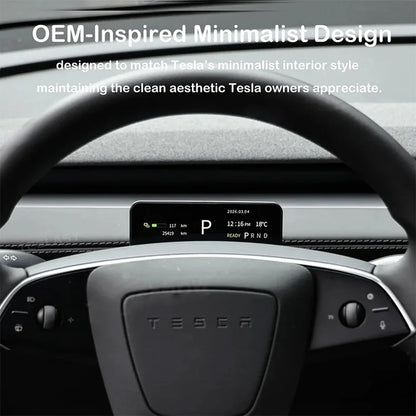 Smart Gear Shift Stalk & 3.71" LCD Driver Display Upgrade Kit for Tesla Model Y Juniper 2026+ & Tesla Model 3 Highland 2024+ – OEM-Style Turn Signal & Gear Selector Control System