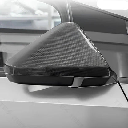 Real Dry Carbon Fiber Side View Mirror Caps for Tesla Cybertruck (2024–2026) – 2x2 Twill Weave Exterior Mirror Covers, Gloss or Matte Finish, Left & Right 2PCS