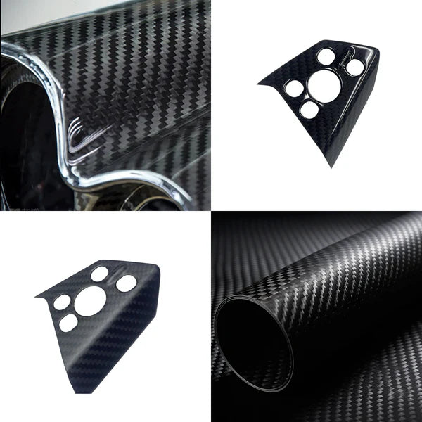 Real 3K Carbon Fiber Steering Wheel Panel Covers (3PCS) for Tesla Cybertruck – OEM Precision Fit, Lightweight Interior Trim Upgrade