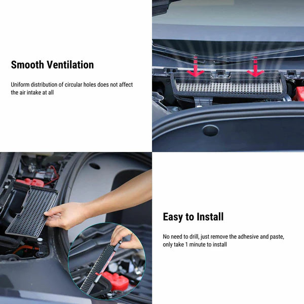 ABS Air Intake Cover & AC Intake Grille Protector for Tesla Model 3 (2021–2023.10) – Anti-Clogging, Waterproof, Easy Install