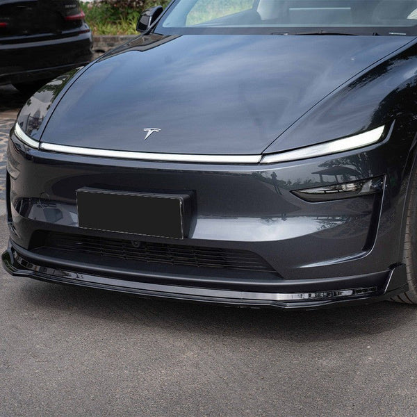 ABS Front Lip Spoiler for Tesla Model Y Juniper 2025+ | Aerodynamic Front Bumper Lip Splitter | 3-Piece Design | Matte & Carbon Texture Options | No-Drill 3M Installation