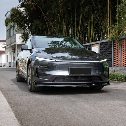 ABS Front Lip Spoiler for Tesla Model Y Juniper 2025+ | Aerodynamic Front Bumper Lip Splitter | 3-Piece Design | Matte & Carbon Texture Options | No-Drill 3M Installation