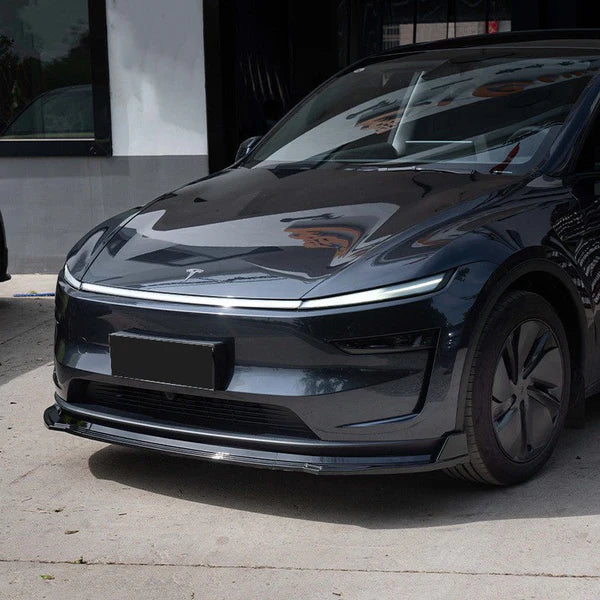 ABS Front Lip Spoiler for Tesla Model Y Juniper 2025+ | Aerodynamic Front Bumper Lip Splitter | 3-Piece Design | Matte & Carbon Texture Options | No-Drill 3M Installation