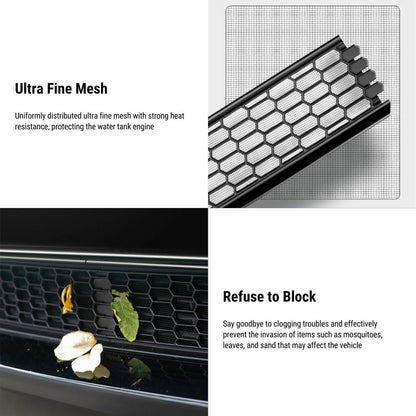 Split Insect Net Front Bumper Grill for Tesla Model Y 2020-2024 — Protective Front Bumper Mesh Guard (Not Compatible with Performance Model)