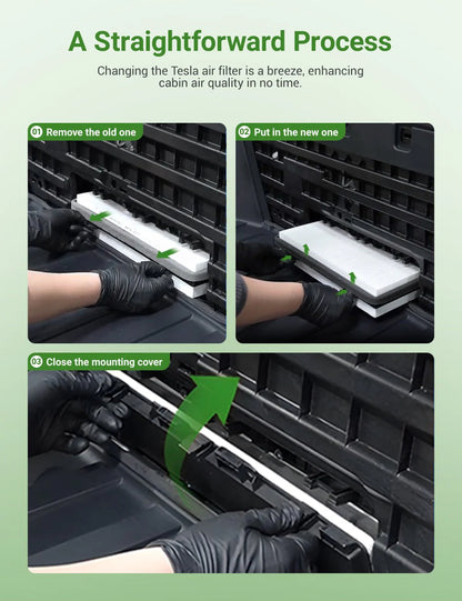 Activated Carbon HEPA Cabin Air Filter for Tesla Cybertruck (2024-2026+) | Multi-Layer PM2.5 Protection | OEM-Fit Replacement