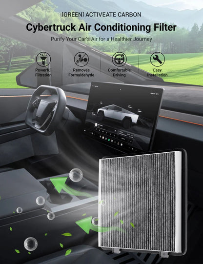 Activated Carbon HEPA Cabin Air Filter for Tesla Cybertruck (2024-2026+) | Multi-Layer PM2.5 Protection | OEM-Fit Replacement
