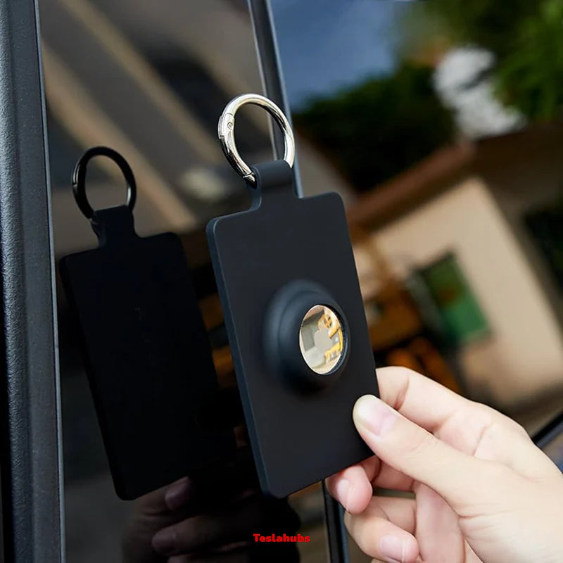 Tesla Key Card Case with AirTag Holder – Protective Anti-Loss Cover for Tesla Key Card (AirTag Not Included)