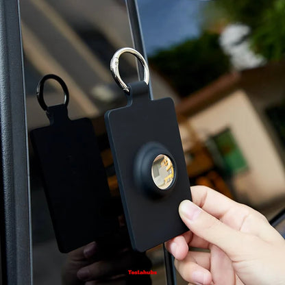 Tesla Key Card Case with AirTag Holder – Protective Anti-Loss Cover for Tesla Key Card (AirTag Not Included)