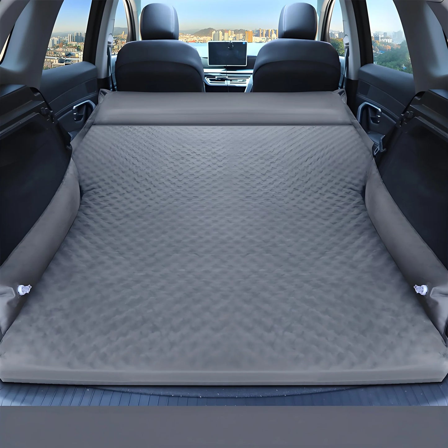 Premium Air Mattress for Tesla Model S/3/Y/X – Self-Inflating Car Bed with Thickened Support, Suede Surface, and Anti-Collision Design for Camping & Road Trips