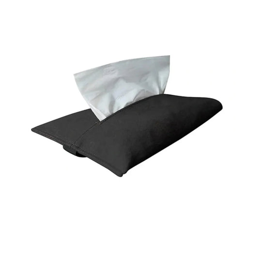 Alcantara Hidden Tissue Box for Tesla Model 3 & Model Y – Premium Flocked Car Tissue Holder with Clips, Elastic Band & Multi-Location Mounting