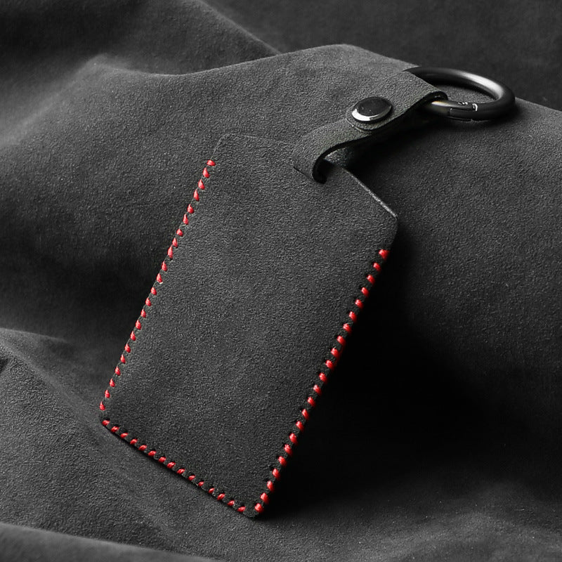 Alcantara Key Card Holder for Tesla Model 3 & Model Y – Suede Card Key Case with Keychain Clip