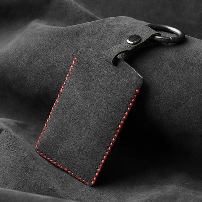 Alcantara Key Card Holder for Tesla Model 3 & Model Y – Suede Card Key Case with Keychain Clip