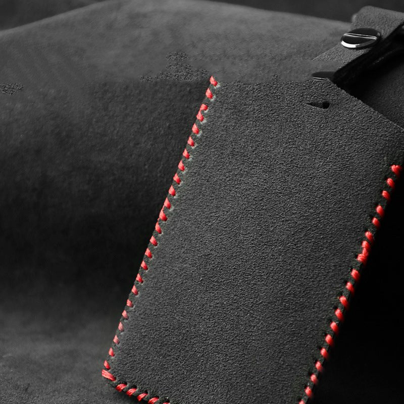 Alcantara Key Card Holder for Tesla Model 3 & Model Y – Suede Card Key Case with Keychain Clip
