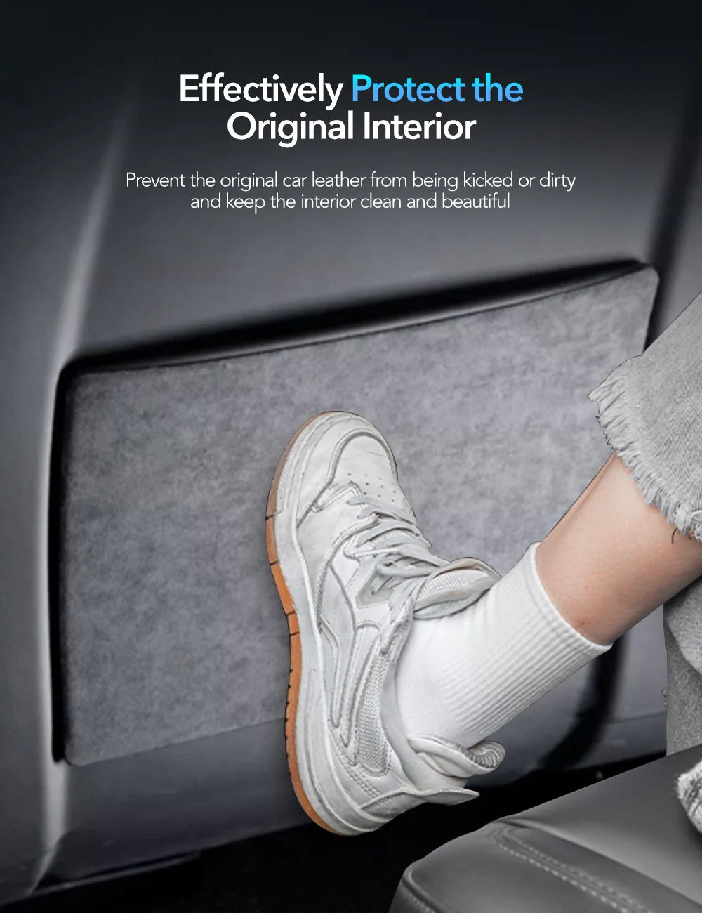 Alcantara Seat Back Protector for Tesla Model 3 Highland (2023+) & Model Y Juniper (2025+) | Anti-Kick Protection | 2-Pack Front Seat Covers