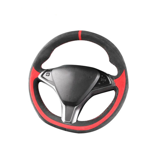 Alcantara Steering Wheel Cover for Tesla Model S / Model X – Premium Slip-Resistant Custom Fit