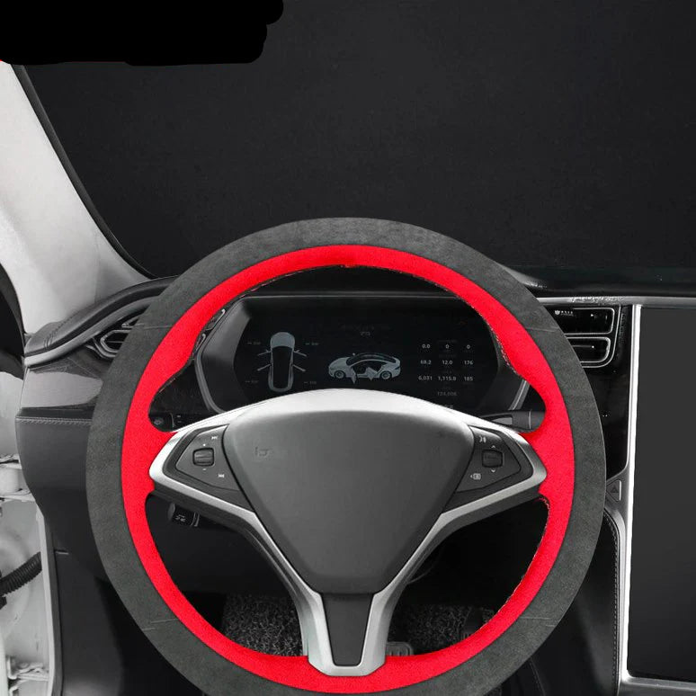 Alcantara Steering Wheel Cover for Tesla Model S / Model X – Premium Slip-Resistant Custom Fit