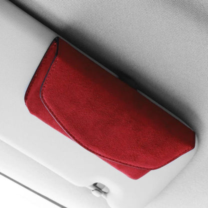 Alcantara Sun Visor Glasses Case for Tesla Model 3, Model Y, Model S, Model X & Cybertruck – Premium Magnetic Eyewear Holder