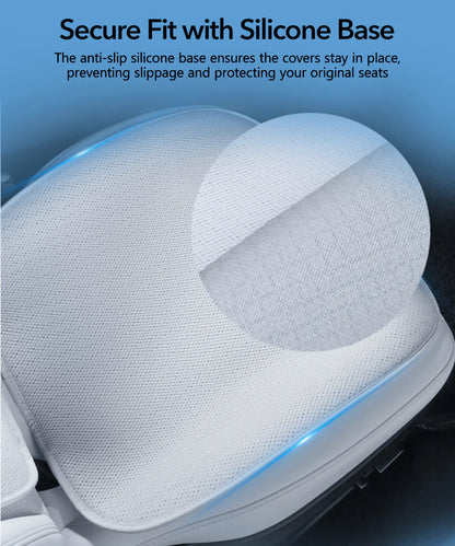 All-Season Ventilated Seat Covers for Tesla Model 3 & Model Y | Breathable Ice Silk Cooling Seat Cushions