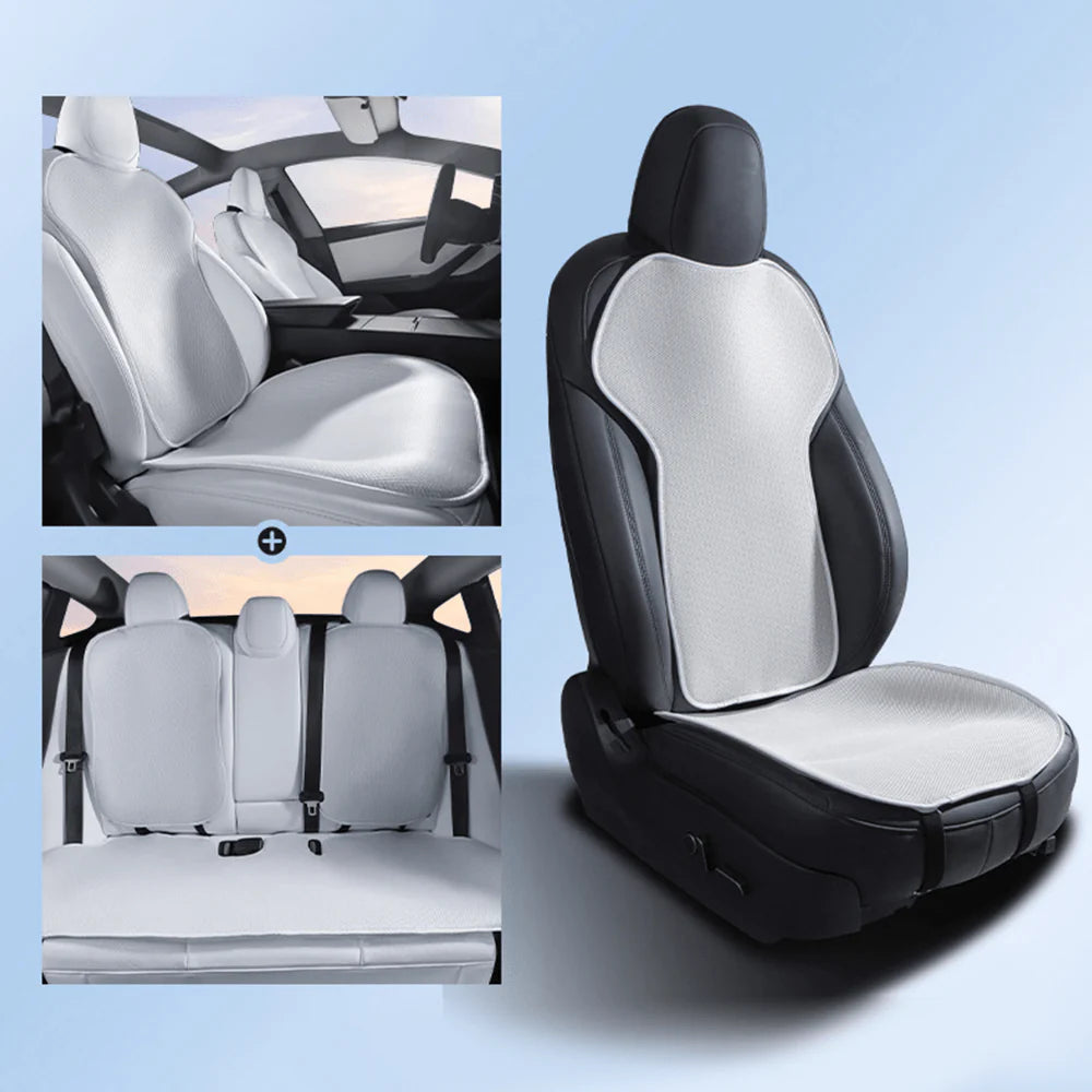 All-Season Ventilated Seat Covers for Tesla Model 3 & Model Y | Breathable Ice Silk Cooling Seat Cushions