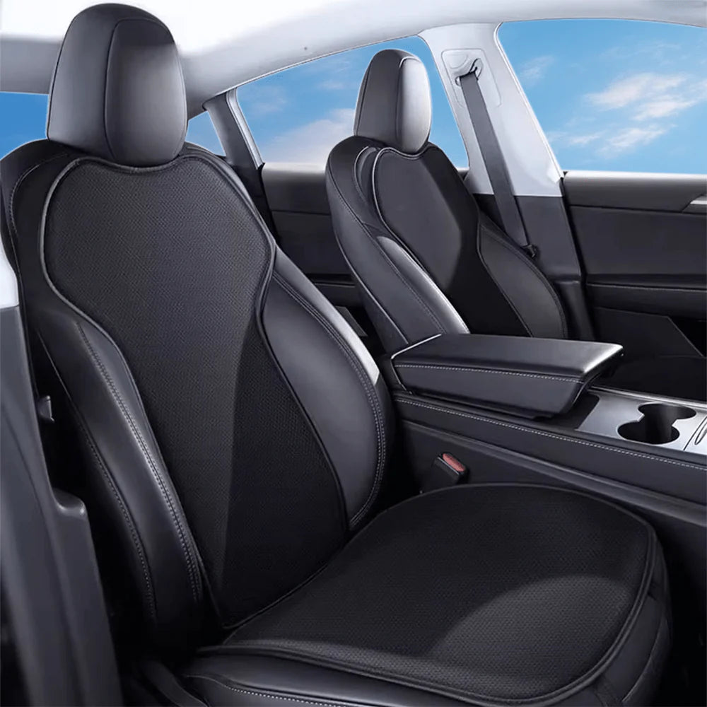 All-Season Ventilated Seat Covers for Tesla Model 3 & Model Y | Breathable Ice Silk Cooling Seat Cushions