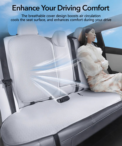 All-Season Ventilated Seat Covers for Tesla Model 3 & Model Y | Breathable Ice Silk Cooling Seat Cushions