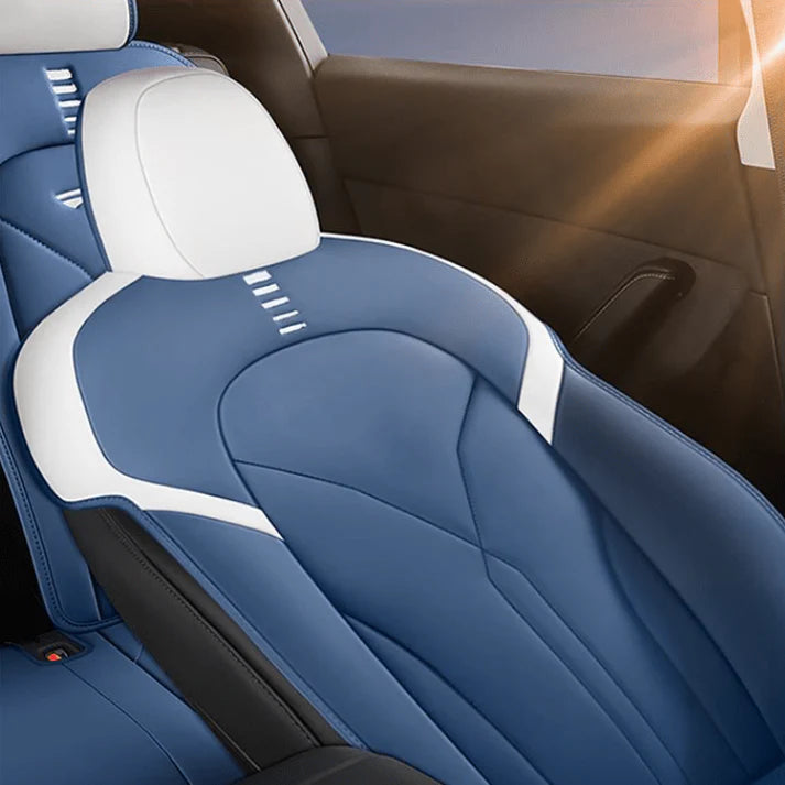 All-Season Nappa Leather Seat Covers for Tesla Model Y | Custom Fit, Airbag Compatible, Premium Interior Protection