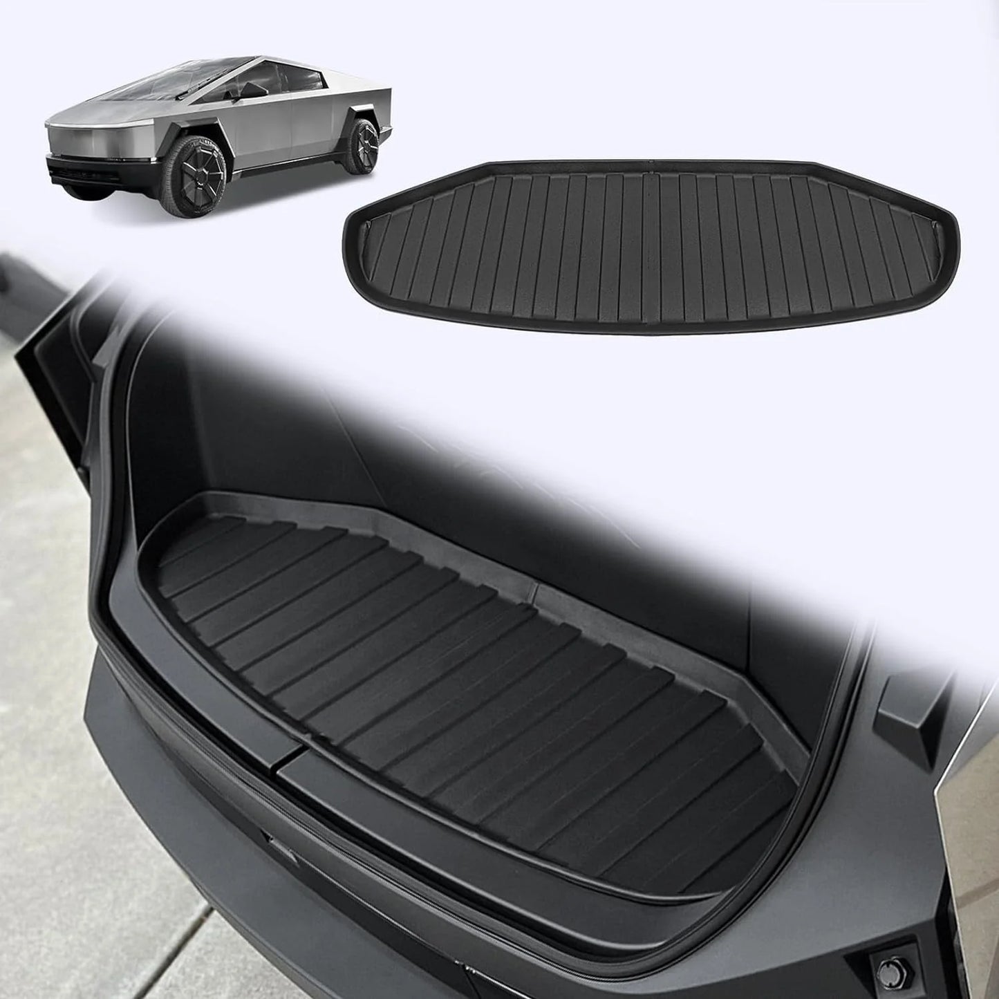 All-Weather Front & Rear Trunk Mats for Tesla Cybertruck (2024–On) | Custom Fit TPE Cargo Liners, Waterproof & Easy Clean