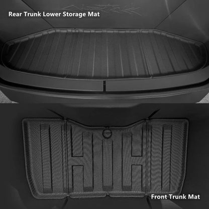 All-Weather Front & Rear Trunk Mats for Tesla Cybertruck (2024–On) | Custom Fit TPE Cargo Liners, Waterproof & Easy Clean