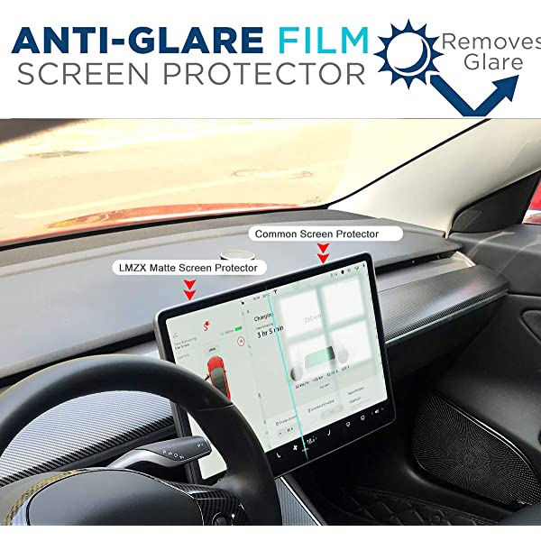 9H Tempered Glass Screen Protector for Tesla Model 3 & Model Y (15-Inch Touchscreen) Anti-Glare | Anti-Fingerprint | Blue Light Filtering | 2.5D Rounded Edge