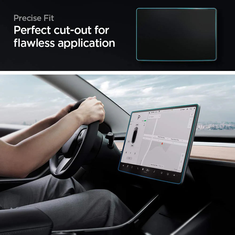 9H Tempered Glass Screen Protector for Tesla Model 3 & Model Y (15-Inch Touchscreen) Anti-Glare | Anti-Fingerprint | Blue Light Filtering | 2.5D Rounded Edge