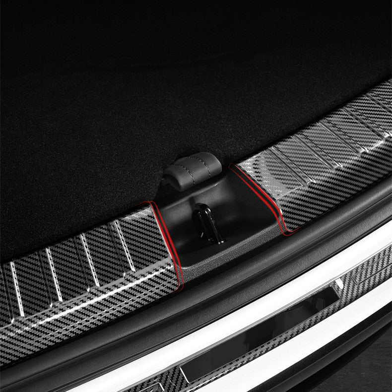 Anti-Scratch Rear Bumper Protector for Tesla Model Y 2020–2025 | Stainless Steel Trunk Sill Guard with Carbon Fiber Texture Tesla Parts
