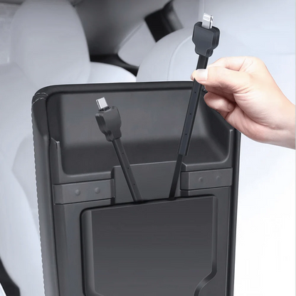 Armrest Box Hidden Expansion Dock with Retractable Fast Charging for Tesla Model 3 Highland (2023.10+) & Model Y Juniper (2025+)