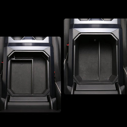 Double-Layer Armrest Storage Box for Tesla Cybertruck 2024+ | Premium ABS Organizer with Anti-Slip Liner