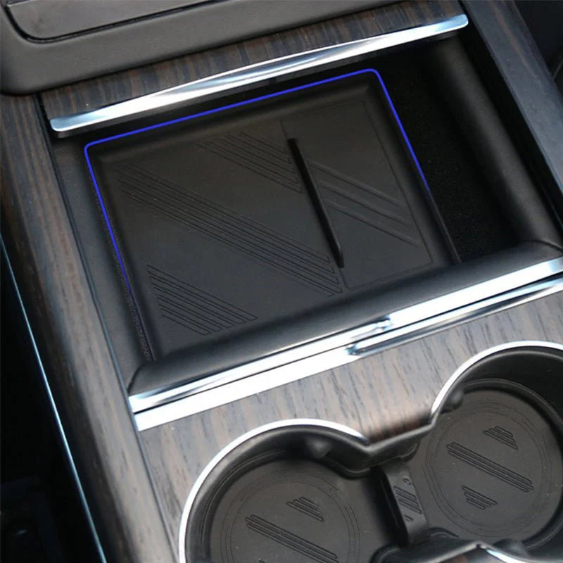 Armrest Storage Box Organizer for Tesla Model S & Model X (2022-On) | Custom-Fit TPE Sliding Tray Insert