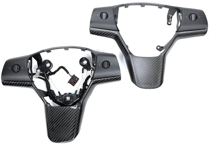 Tesla Model 3 (2017–2023) & Model Y (2020–2024) Steering Wheel Bezel Upgrade – Real OEM Molded Carbon Fiber Replacement Trim