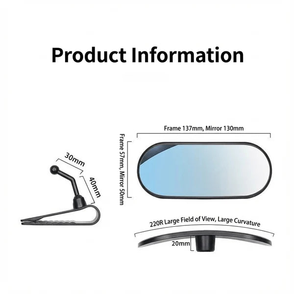Tesla Baby Car Rear View Mirror for Infants & Toddlers | 360° Adjustable Wide-Angle Safety Mirror | Clip-On or Adhesive Installation | Shatterproof ABS Glass