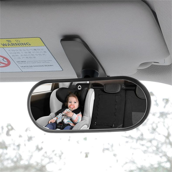 Tesla Baby Car Rear View Mirror for Infants & Toddlers | 360° Adjustable Wide-Angle Safety Mirror | Clip-On or Adhesive Installation | Shatterproof ABS Glass