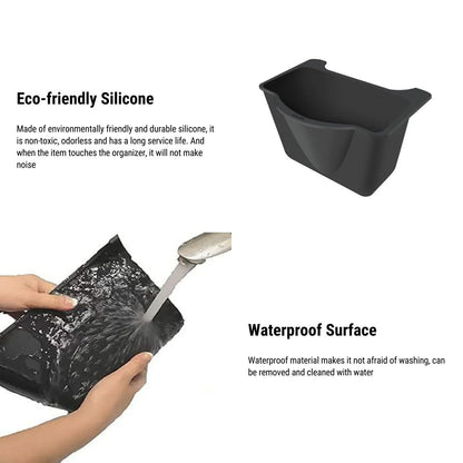 Rear Center Console Organizer for Tesla Model 3 Highland (2024+) / Model Y (2020–2025) | Flocked OEM Fit | Noiseless Silicone | Waterproof & Easy-Clean Design