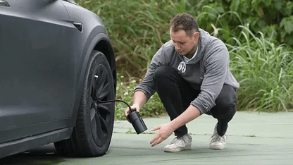 Tesla Cybertruck Model 3 Model S Model Y Model S Portable Cordless Inflatable Air Pump | 38L/min Fast Tire Inflator | 75 PSI for Cars & SUVs | 150 PSI for Bikes | Auto Shut-Off & LED Light