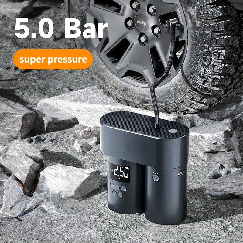 Tesla Cybertruck Model 3 Model S Model Y Model S Portable Cordless Inflatable Air Pump | 38L/min Fast Tire Inflator | 75 PSI for Cars & SUVs | 150 PSI for Bikes | Auto Shut-Off & LED Light