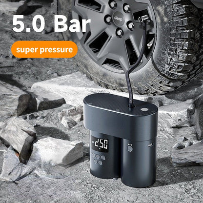 Tesla Cybertruck Model 3 Model S Model Y Model S Portable Cordless Inflatable Air Pump | 38L/min Fast Tire Inflator | 75 PSI for Cars & SUVs | 150 PSI for Bikes | Auto Shut-Off & LED Light